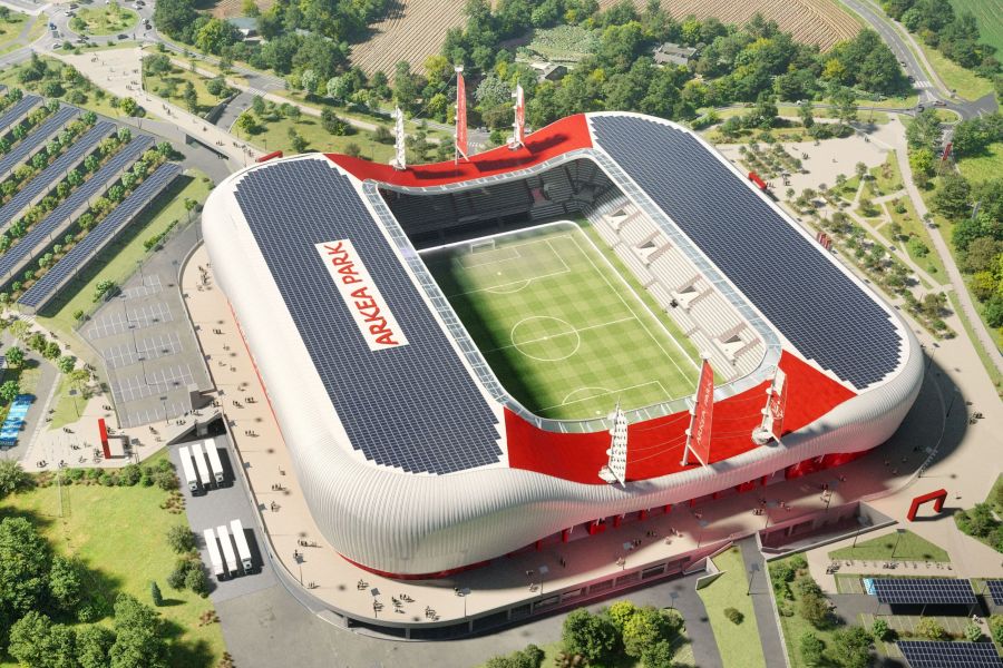 vue potentielle drone du futur stade brestois